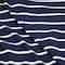 Fabric Merchants White Stripes on Navy Double Brushed 4-Way Stretch Fabric